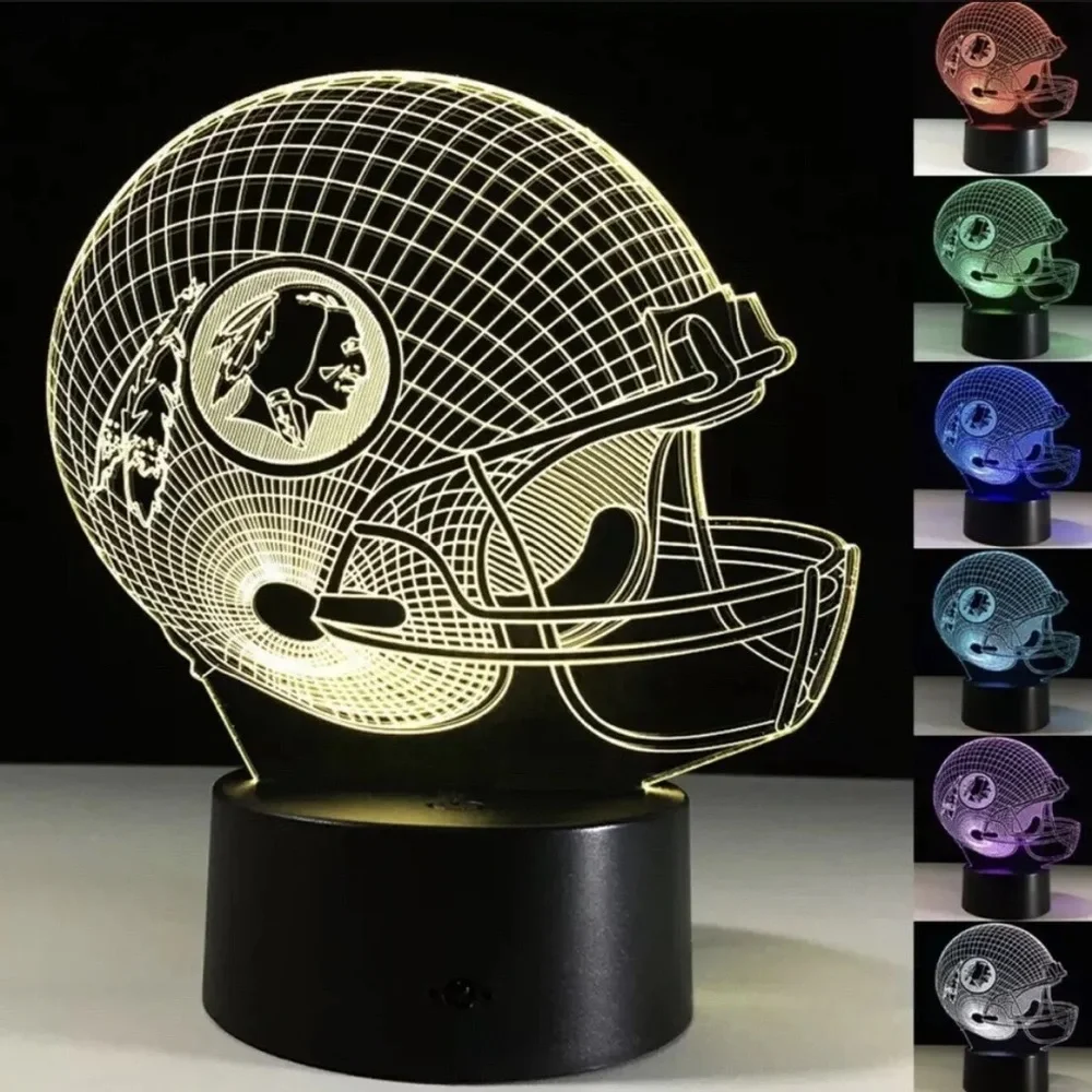 3D Lamp Illusion Redskin Football Team Lamp - Picture 1 of 4